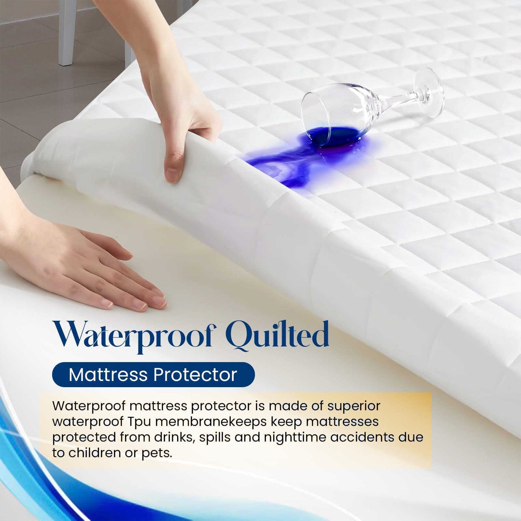 Ombre - Pure Shield Quilted Mattress Protector (White)-6