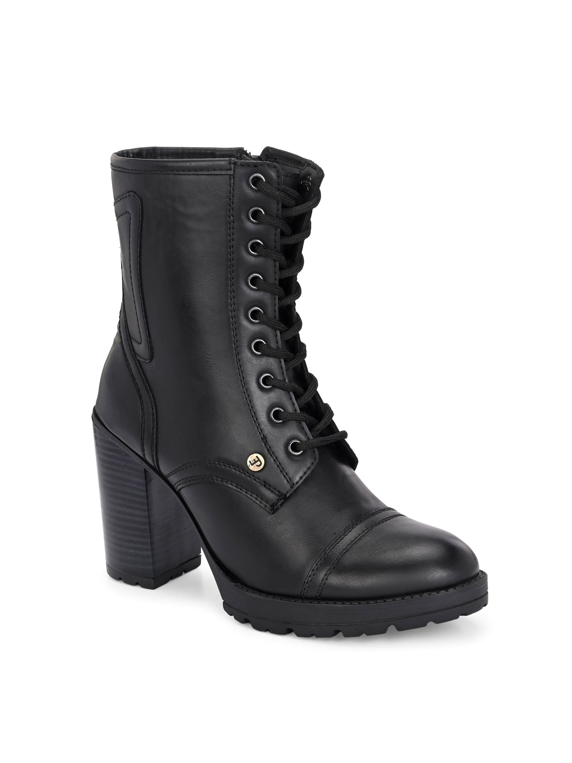 EL PASO Women Faux Leather Casual Lace Up Boots-1