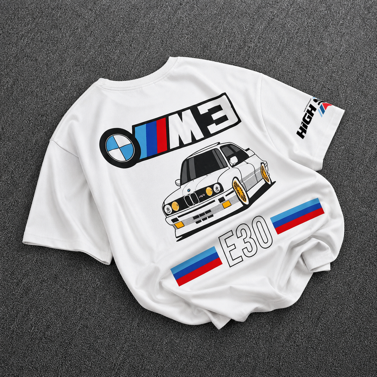 T-Shirt - White - E30 Racing Team - Oversized
