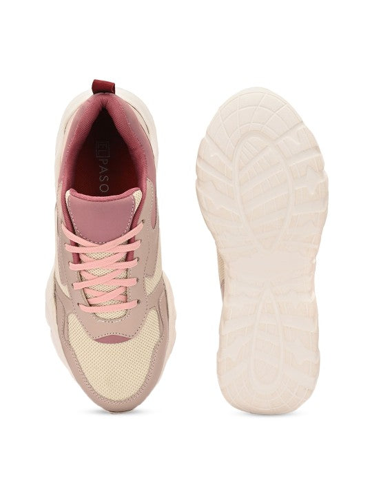 El Paso Women Colourblocked Round Toe Lightweight Sneakers-5
