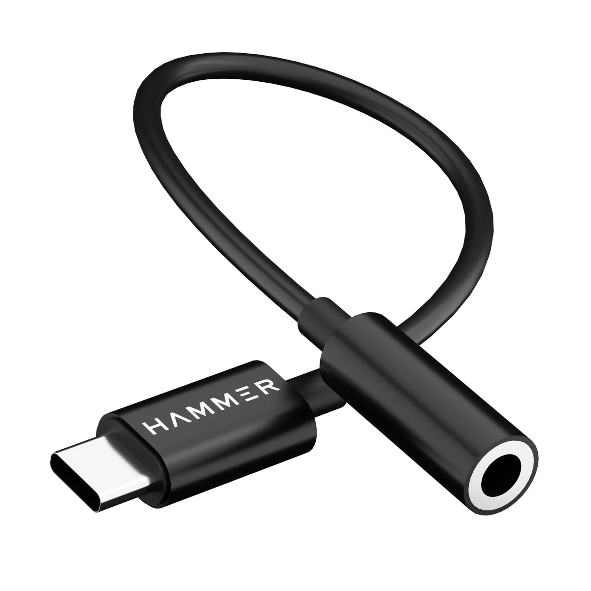 HAMMER Type-C to 3.5mm Audio Jack Connector Adapter with DAC Compatible with Type C Devices (Black)-1