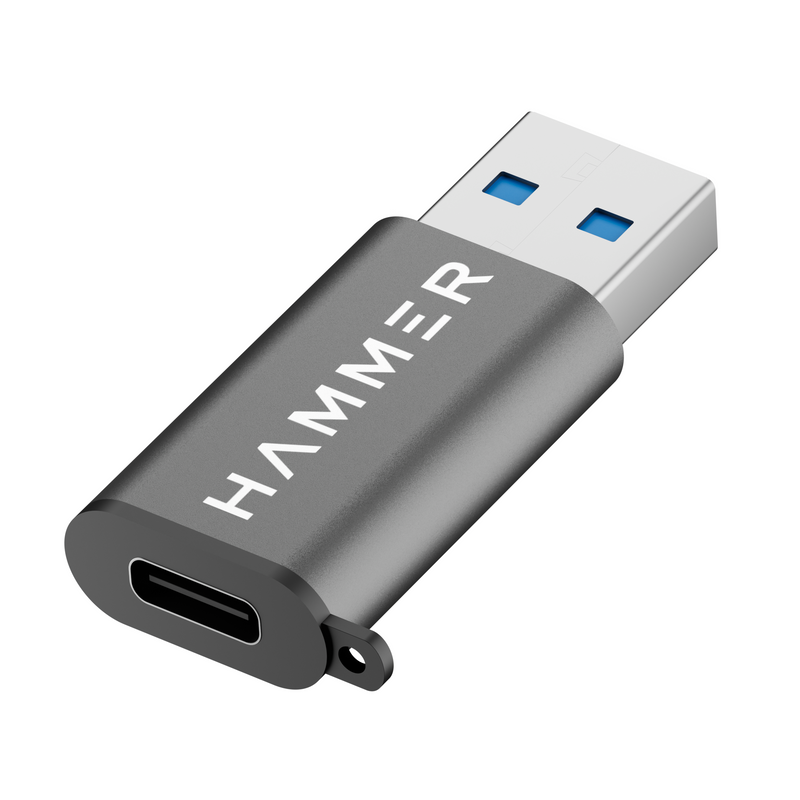 HAMMER USB Type C Female to USB Male OTG Adapter with 5 Gbps High-Speed Data Transfer (Grey)-1