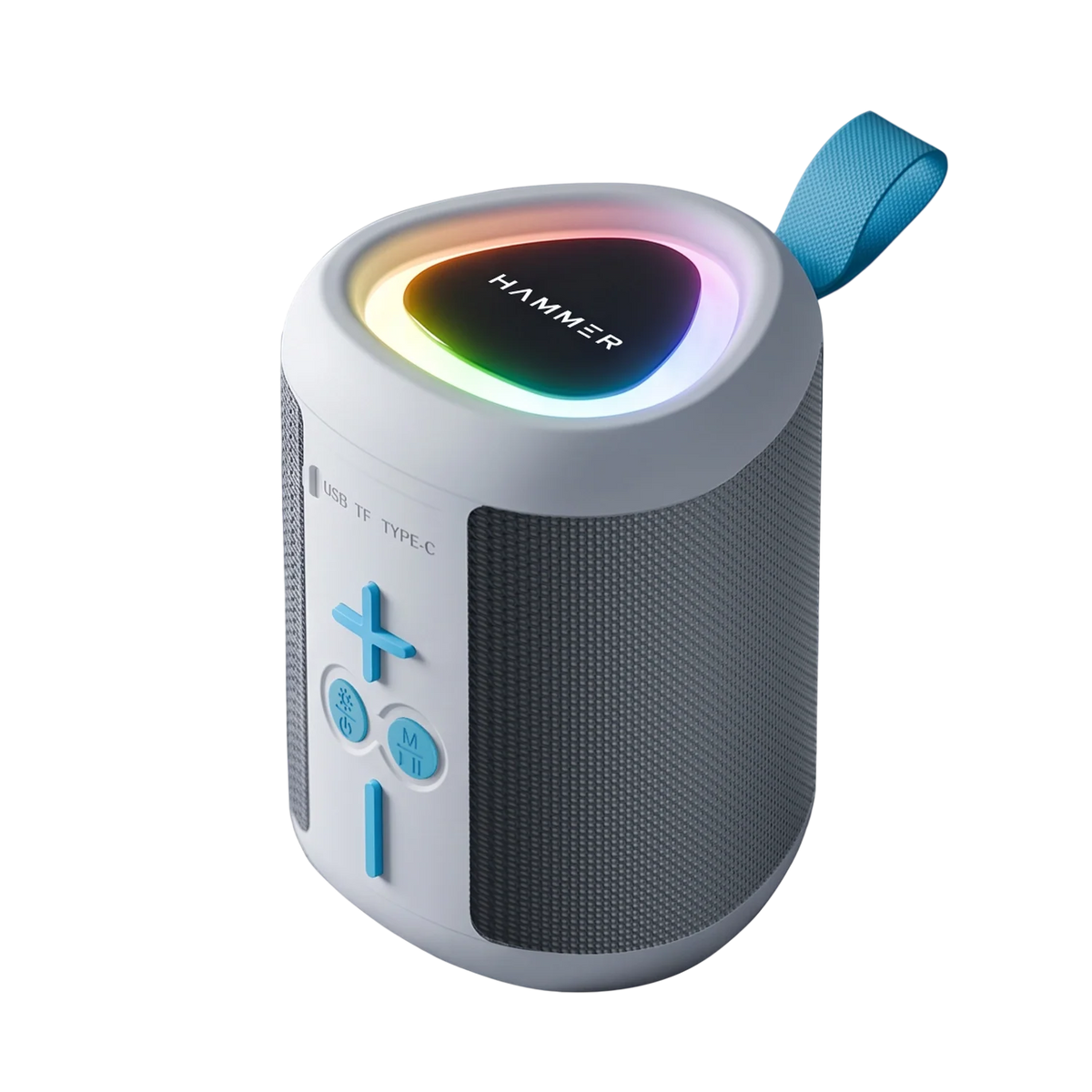 HAMMER Smash 2 10W Bluetooth Speaker, USB/TF/FM, TWS Function, Multi-Color LED Modes (White)-1