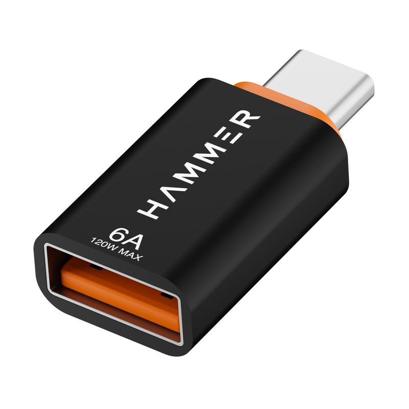 HAMMER USB 3.0 to Type C OTG Adaptor, High Speed Data Transfer, Compatible for All Type C Devices ,USB HUB (Black)-1