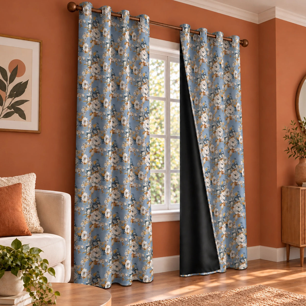 Imprimer Abstract - Digital Printed Blackout Curtain (Delicate Bloom)-2