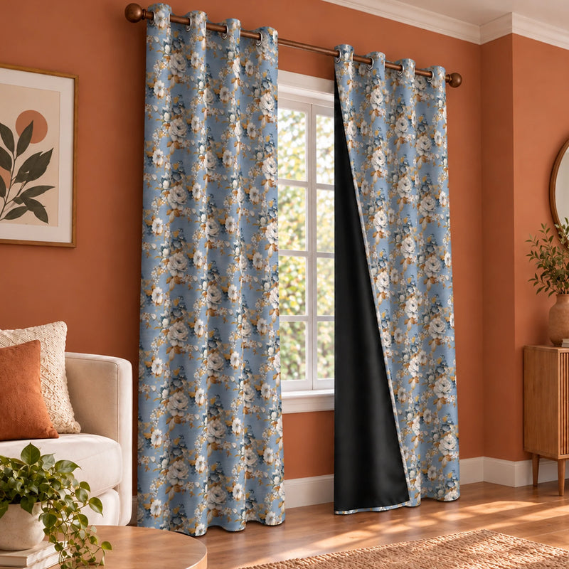 Imprimer Abstract - Digital Printed Blackout Curtain (Delicate Bloom)-2