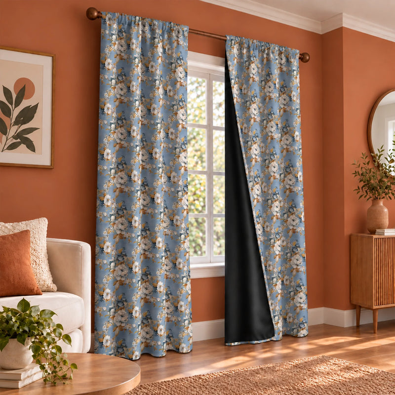 Imprimer Abstract - Digital Printed Blackout Curtain (Delicate Bloom)-2