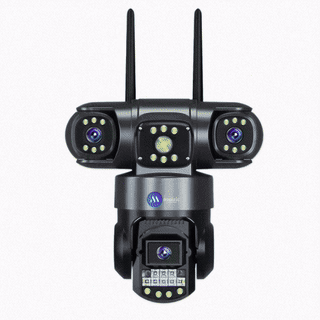 Maizic Smarthome Batman Black 3-in-1 WiFi CCTV Camera | Triple Lens & 3 Screen View | 360° PTZ + Dual 180° Side Cameras | AI Human Detection | Color Night Vision | Two-Way Audio | Home Security Camera