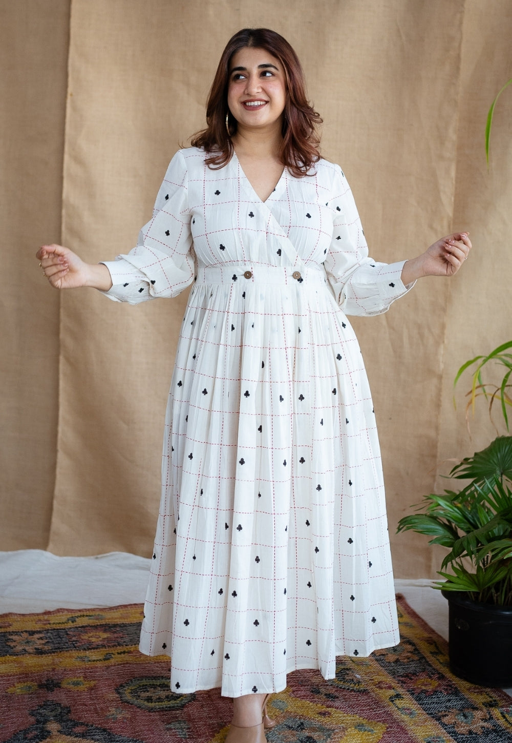 Arika Block Printed Cotton Dress
