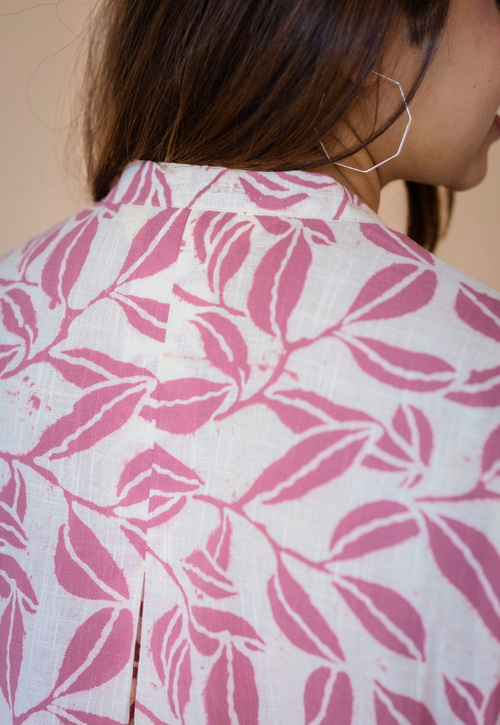 Ayaat Pink Hand Block Print Slub Cotton Straight Kurta