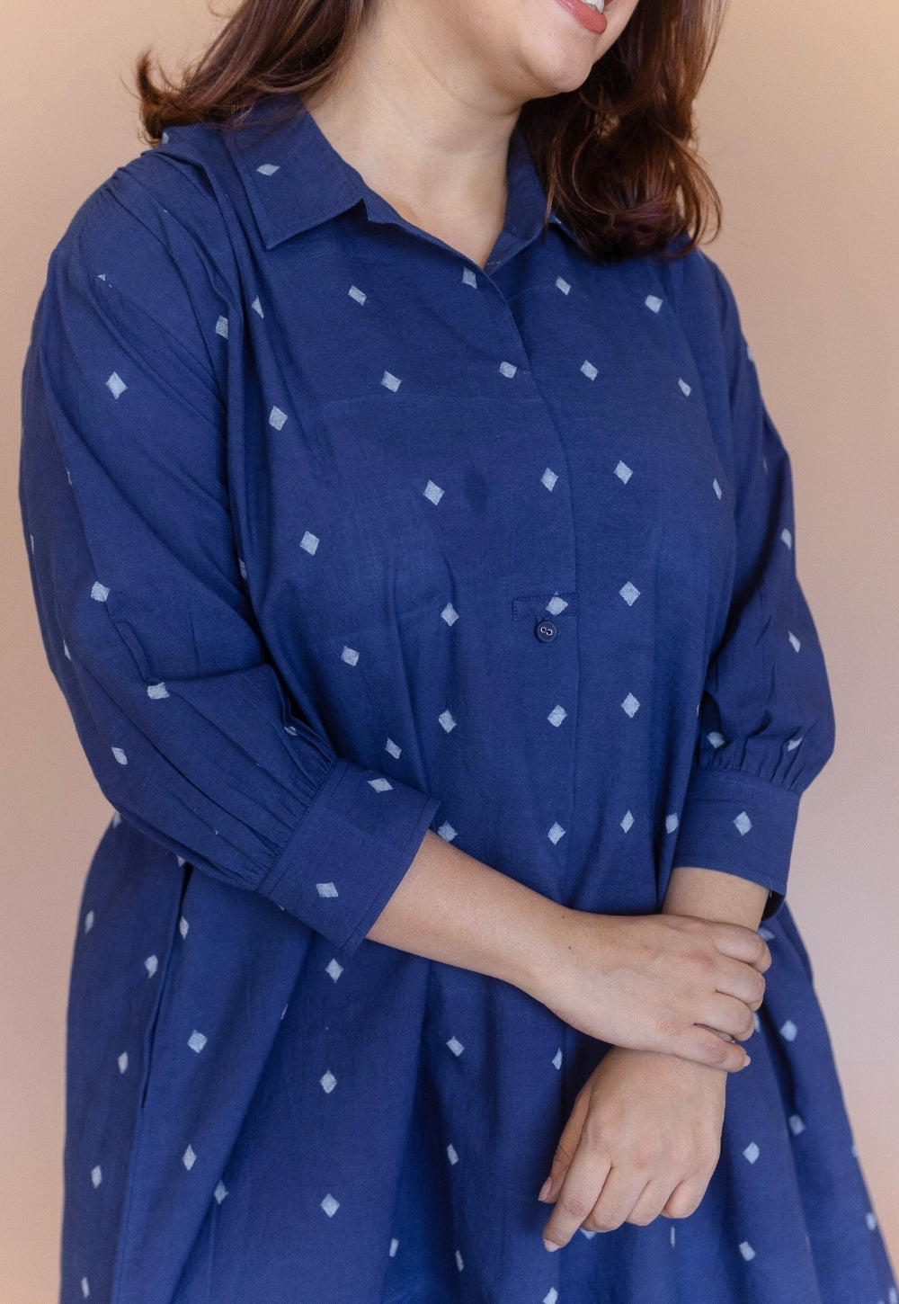 Ridah Blue Dabu Cotton Anti-Fit Dress