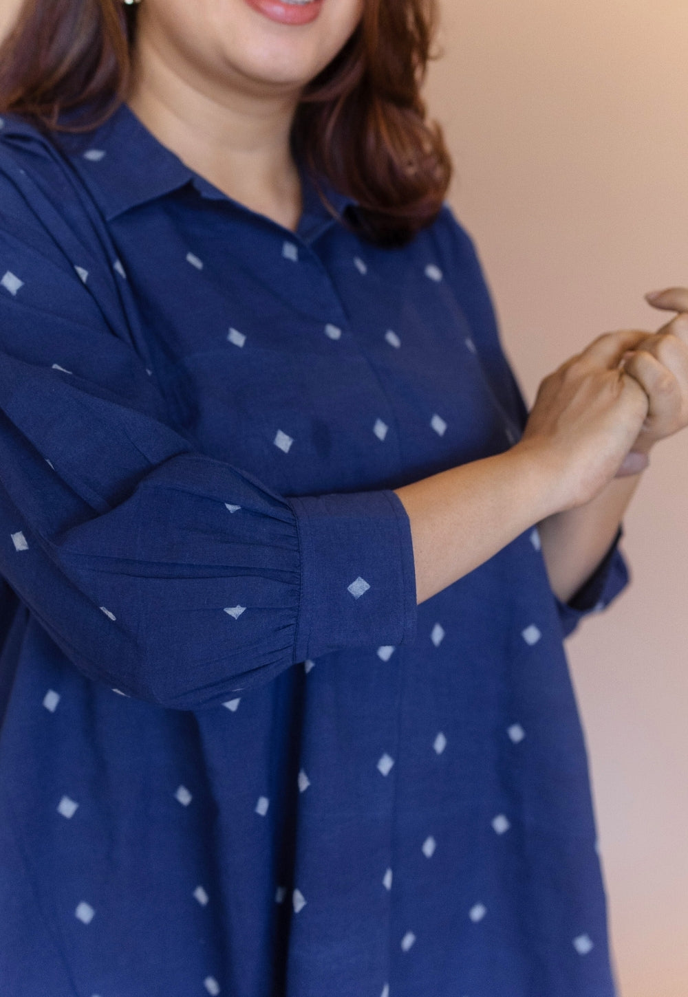 Ridah Blue Dabu Cotton Anti-Fit Dress