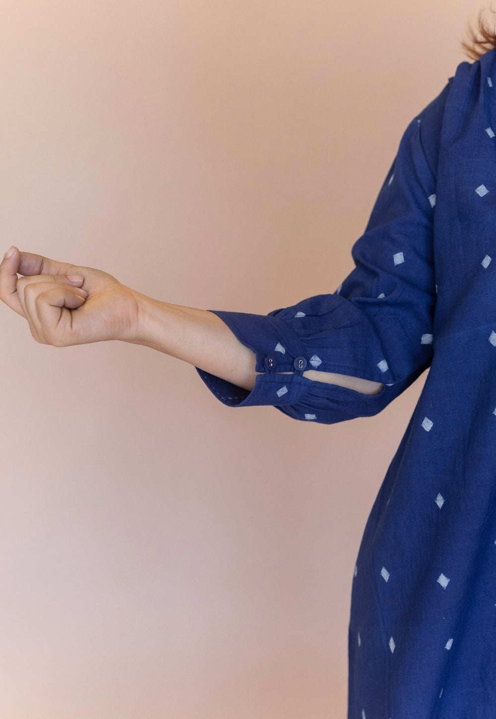 Ridah Blue Dabu Cotton Anti-Fit Dress