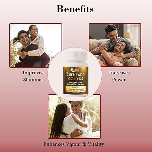 Hindrishi Shehzada Gold DS, Explosive Formula, Premium Ayurvedic Supplement for Strength, Stamina, Vitality, 10 Capsules for men-3