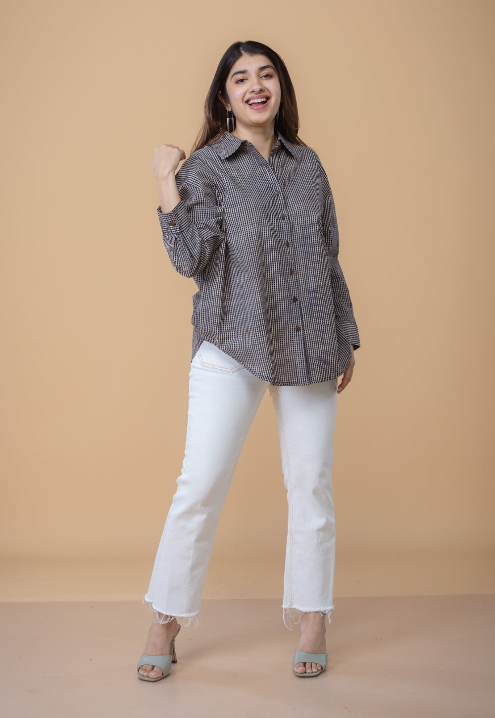 Ruhi Black Ajrakh Cotton Straight Shirt
