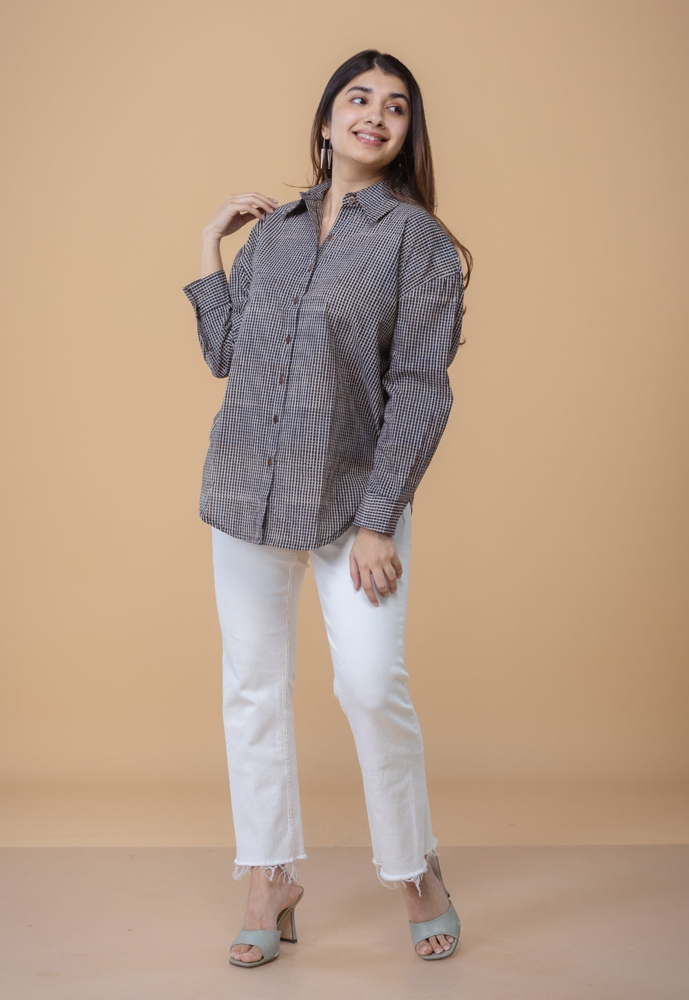 Ruhi Black Ajrakh Cotton Straight Shirt