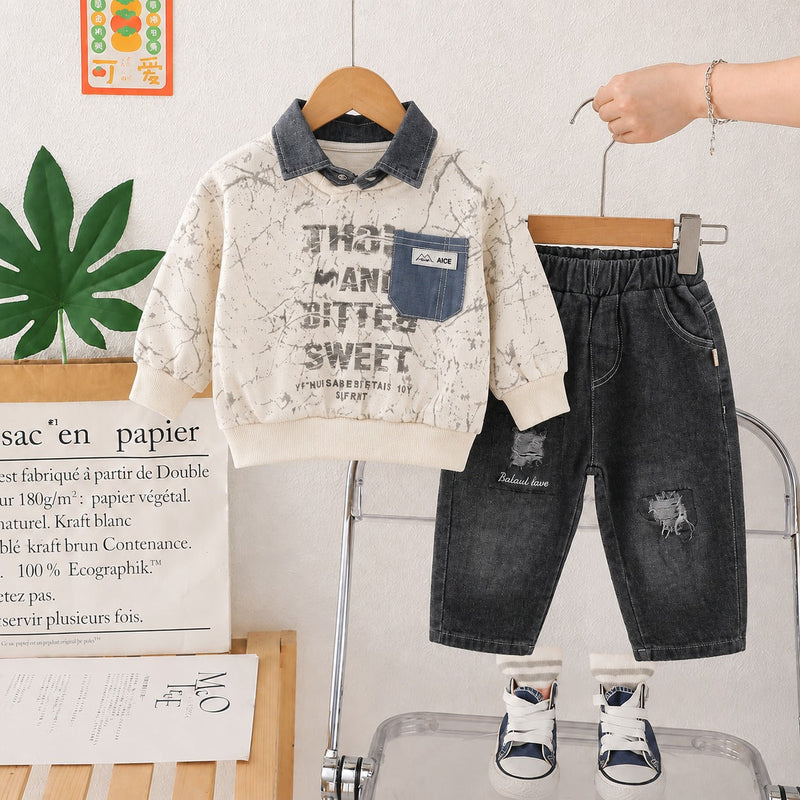 Boys Imported Cream Cord Set [BT-1K-3541] [1-6 Years]