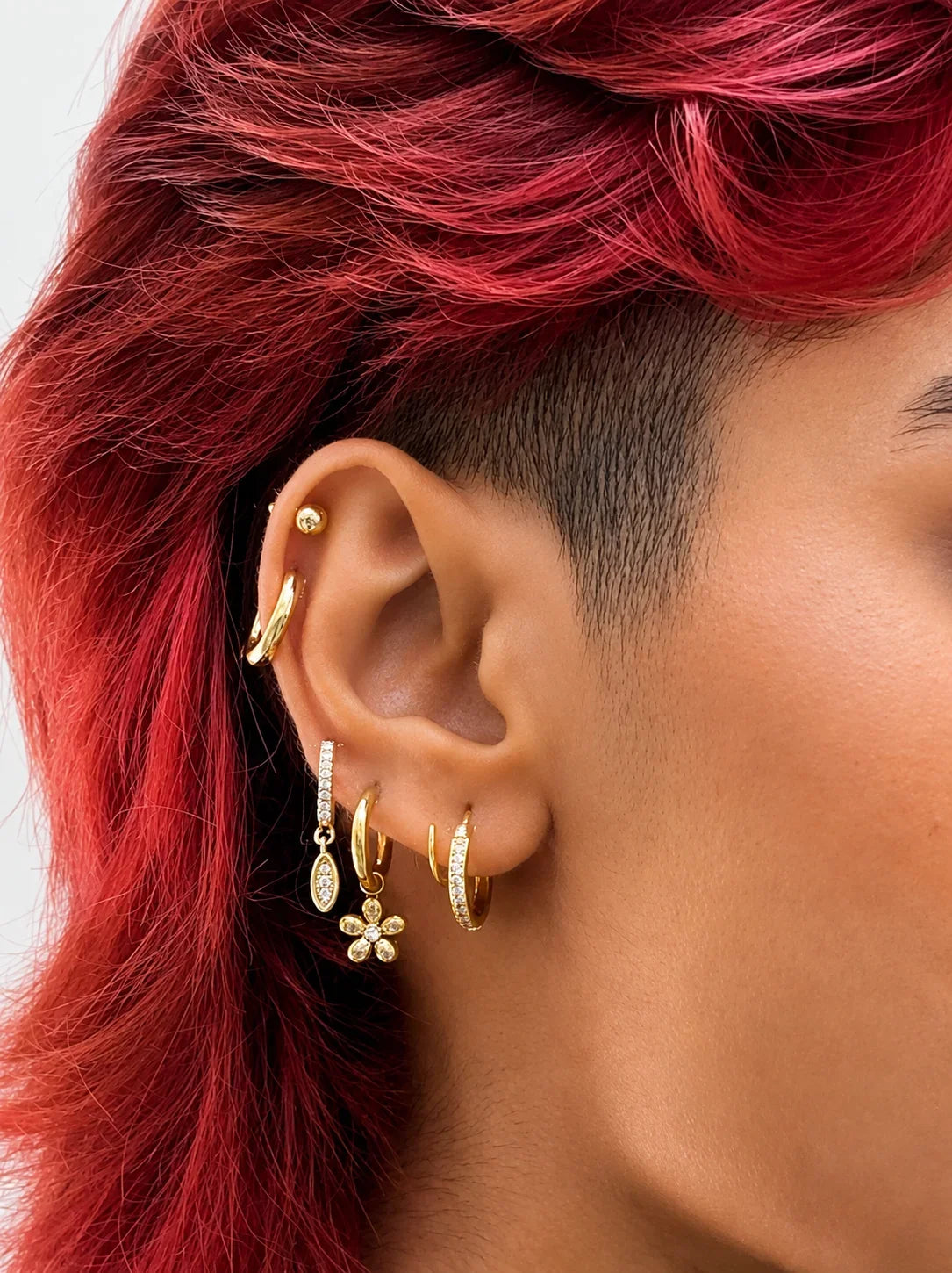 Artistic Flower Hoop Earrings