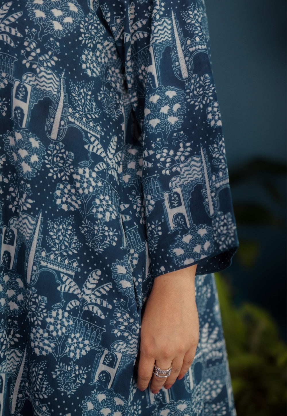 Megha Blue Ajrakh Cotton Straight Kurta