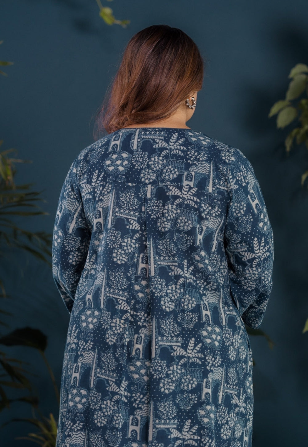 Megha Blue Ajrakh Cotton Straight Kurta