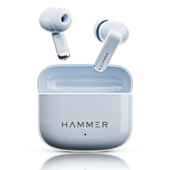 Hammer Solo Earbuds with 80H Playtime, Bluetooth v6.0, 13mm Drivers, Fast Charging (Blue)-2