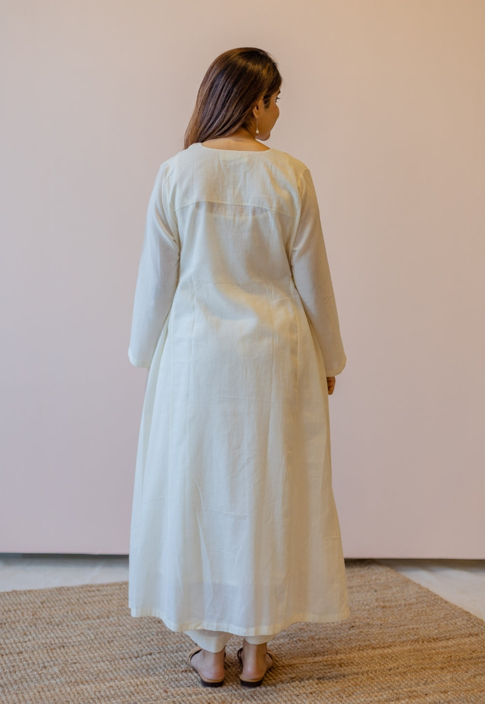 Sana Off White Solid Handloom Cotton Anti-Fit Kurta