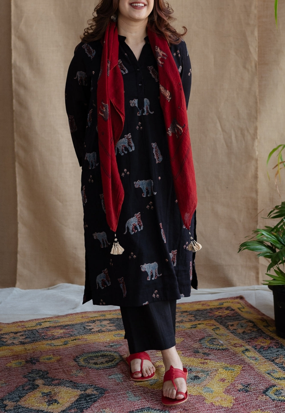 Kanha Bagh Ajrakh MulMul Cotton Kurta