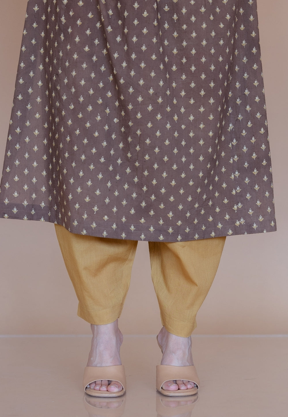 Tarin Yellow Solid Slub Cotton Afghan Pant