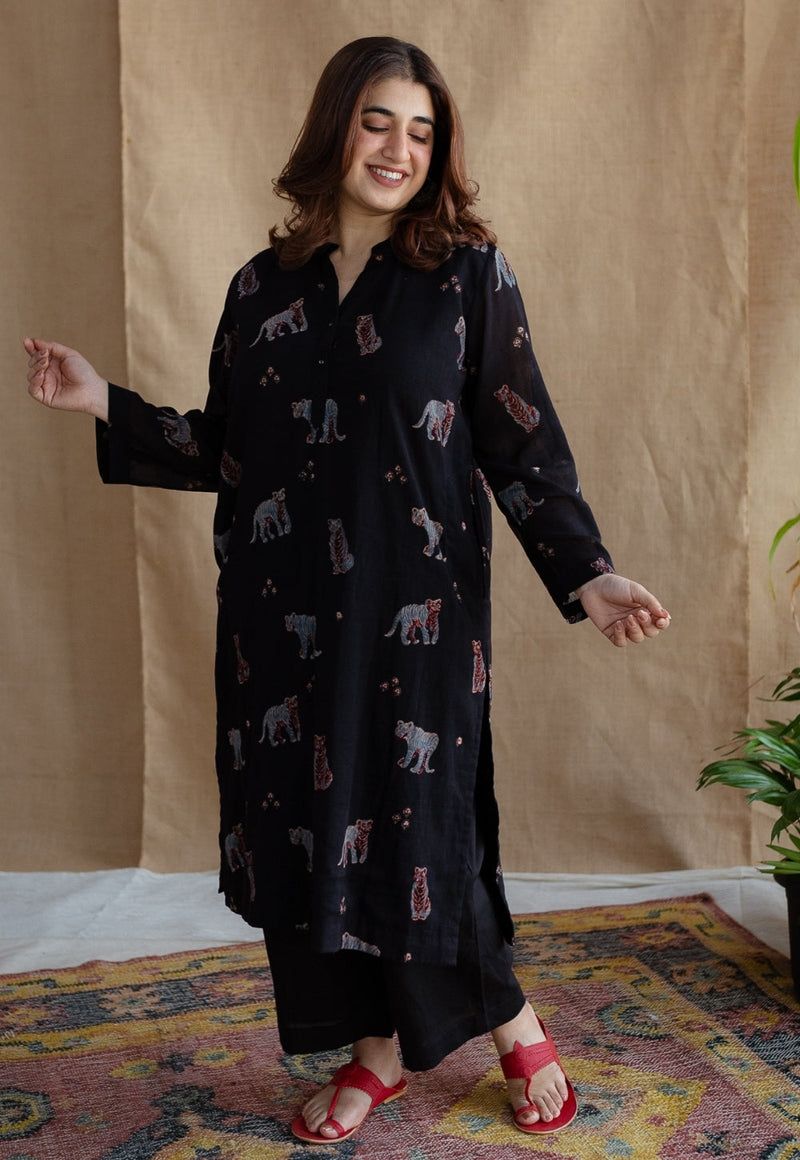 Kanha Bagh Ajrakh MulMul Cotton Kurta
