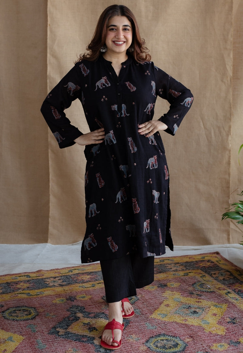 Kanha Bagh Ajrakh MulMul Cotton Kurta