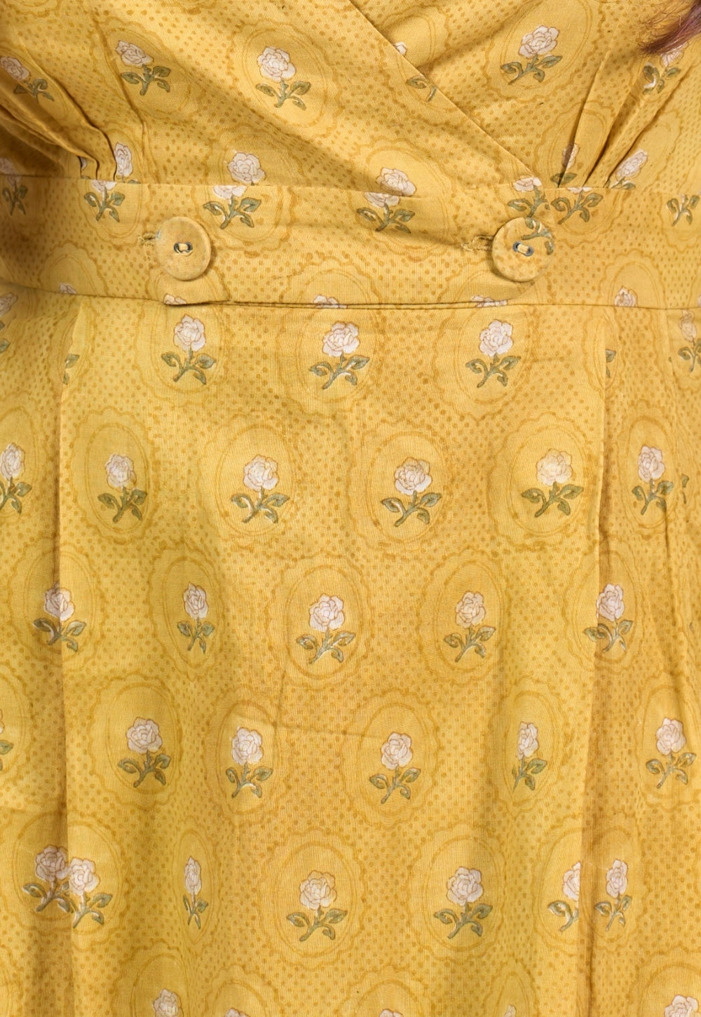 Jenny Yellow Sanganeri Mul Cotton A Line Dress