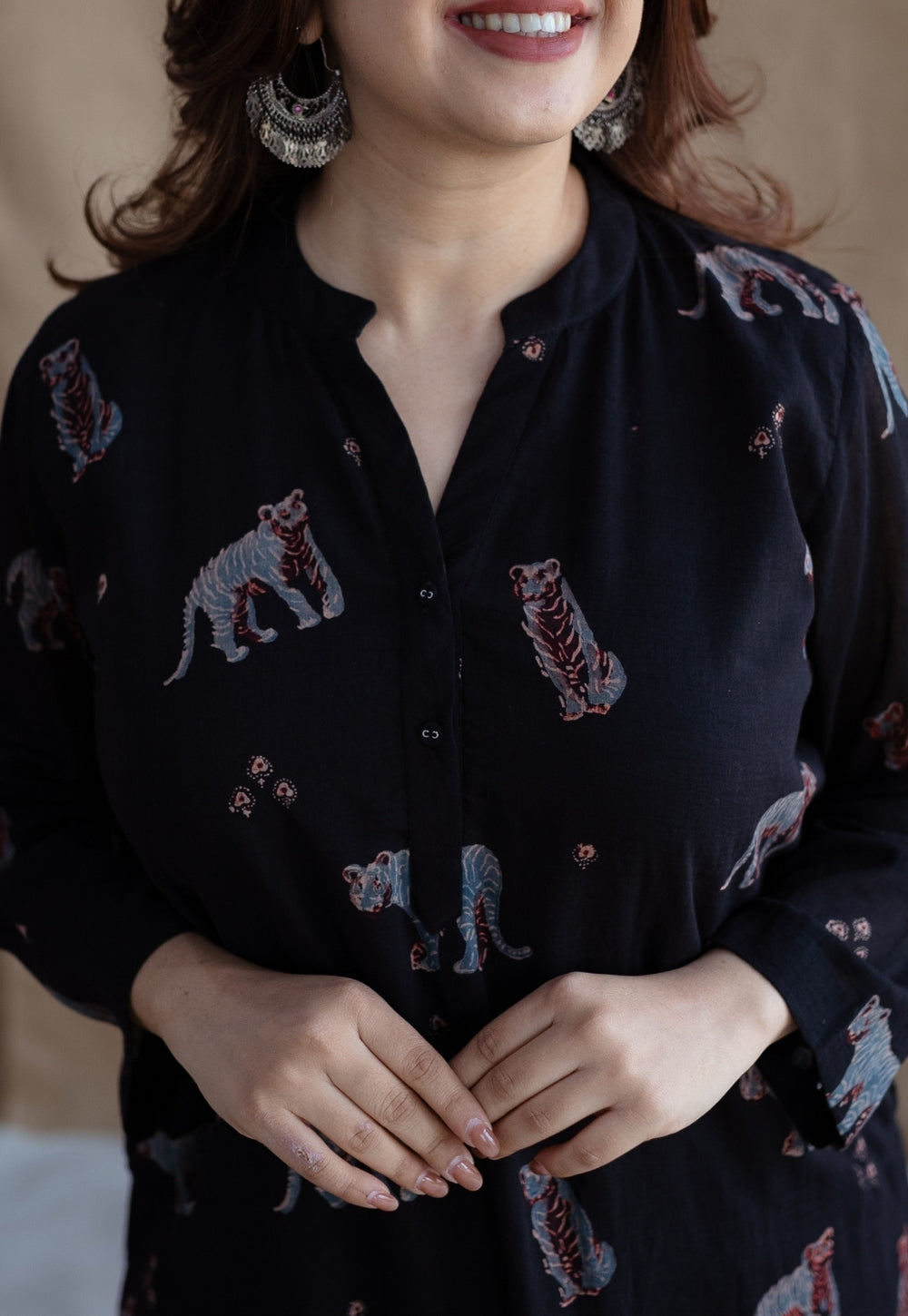Kanha Bagh Ajrakh MulMul Cotton Kurta