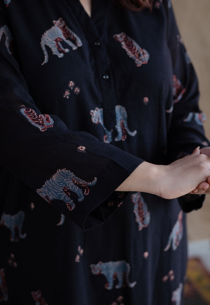 Kanha Bagh Ajrakh MulMul Cotton Kurta