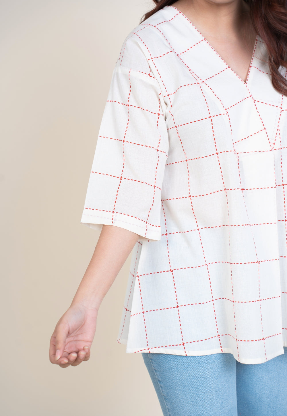 Kira White Dabu Cotton A Line Short Top