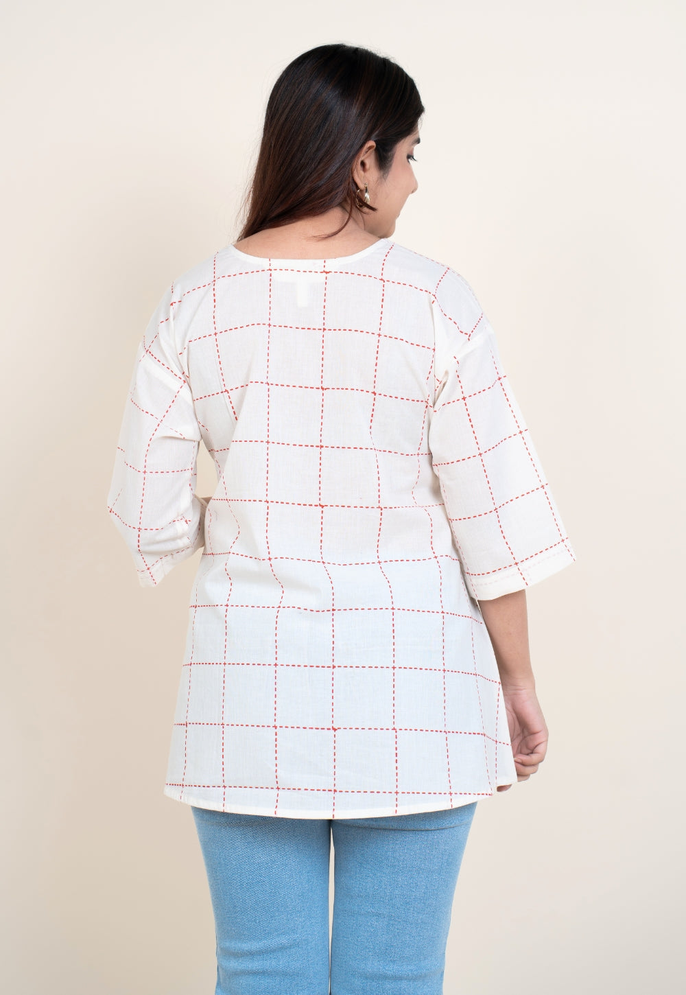 Kira White Dabu Cotton A Line Short Top