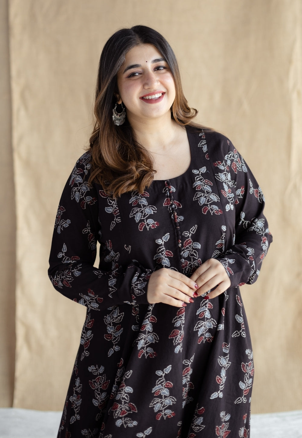 Akrita Black Ajrakh Cotton Kali Kurta