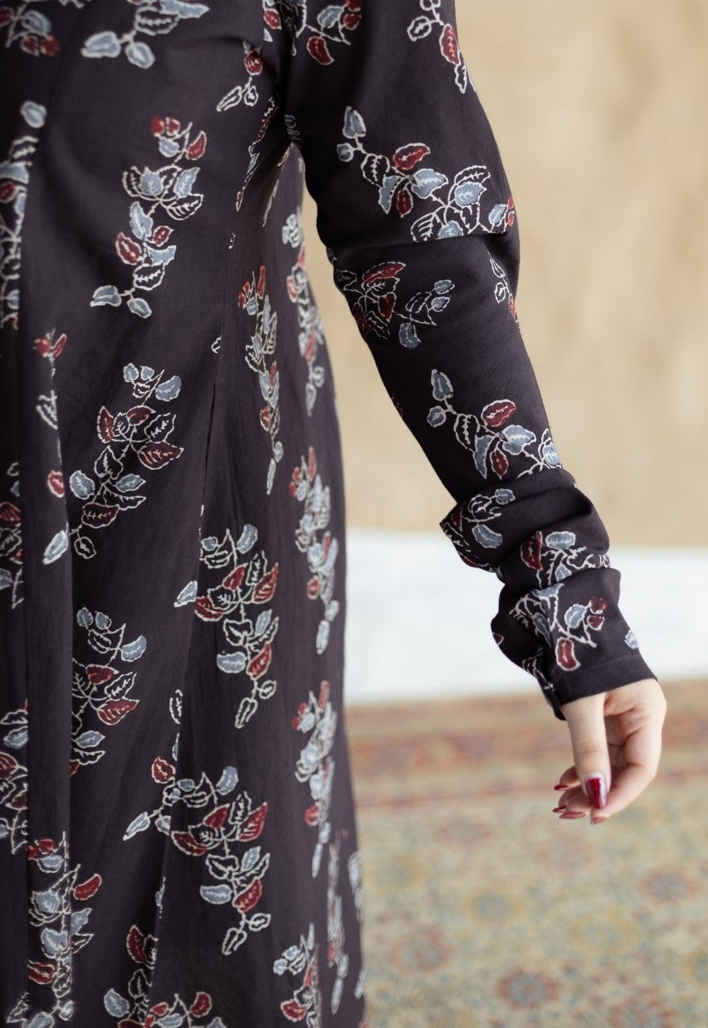 Akrita Black Ajrakh Cotton Kali Kurta