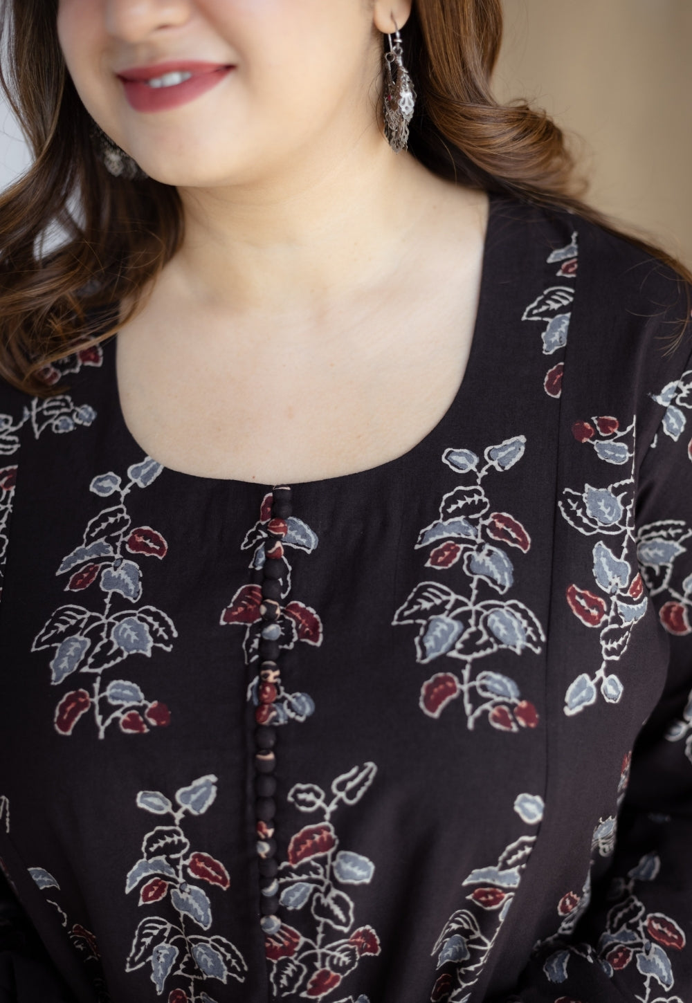 Akrita Black Ajrakh Cotton Kali Kurta