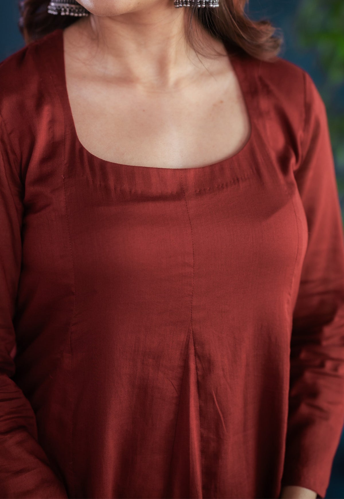 Rajvi Red Solid Mul Kali Kurta