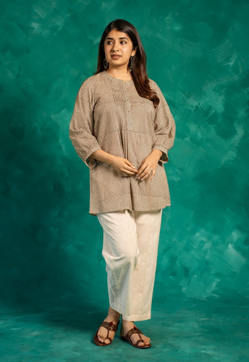 Faria Black Bagru Cotton A Line Short Top