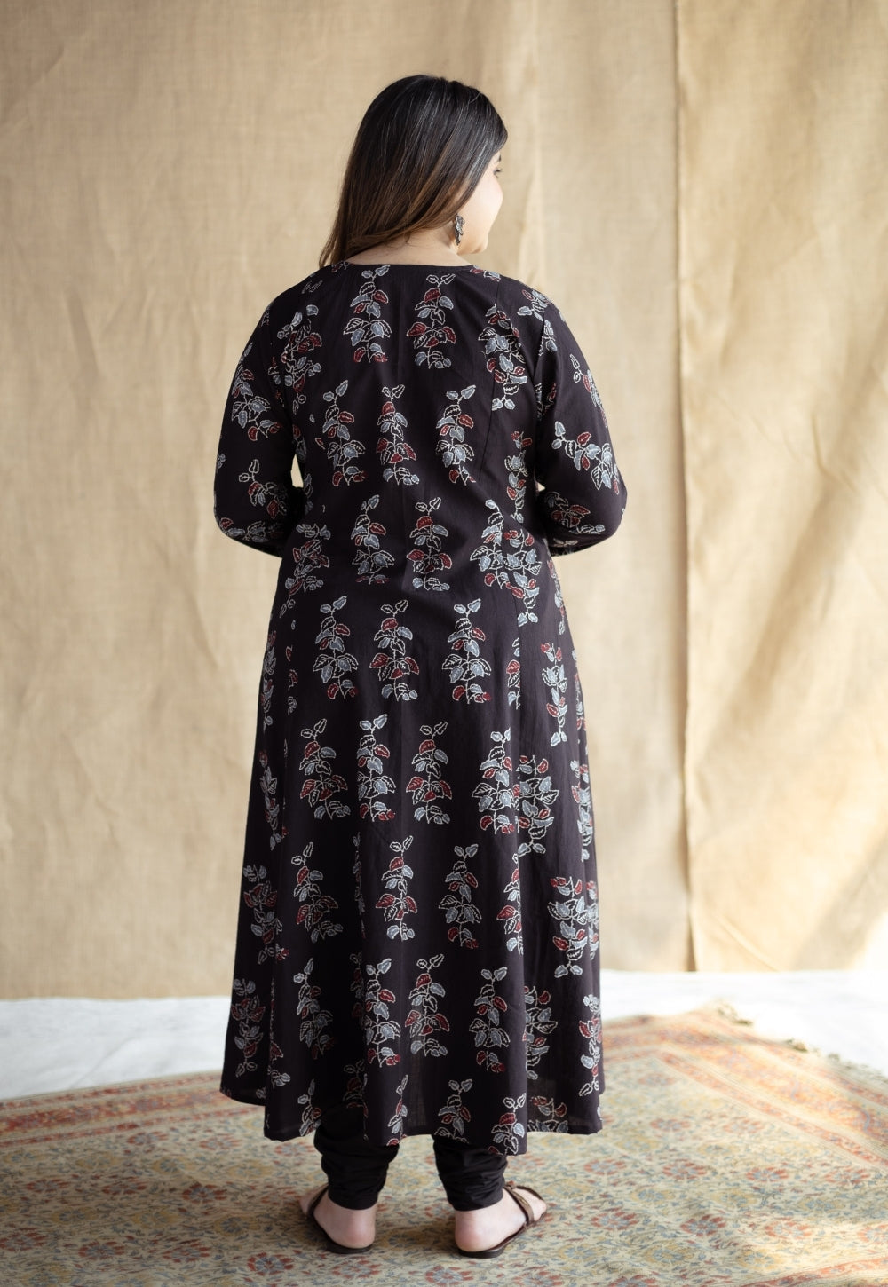 Akrita Black Ajrakh Cotton Kali Kurta