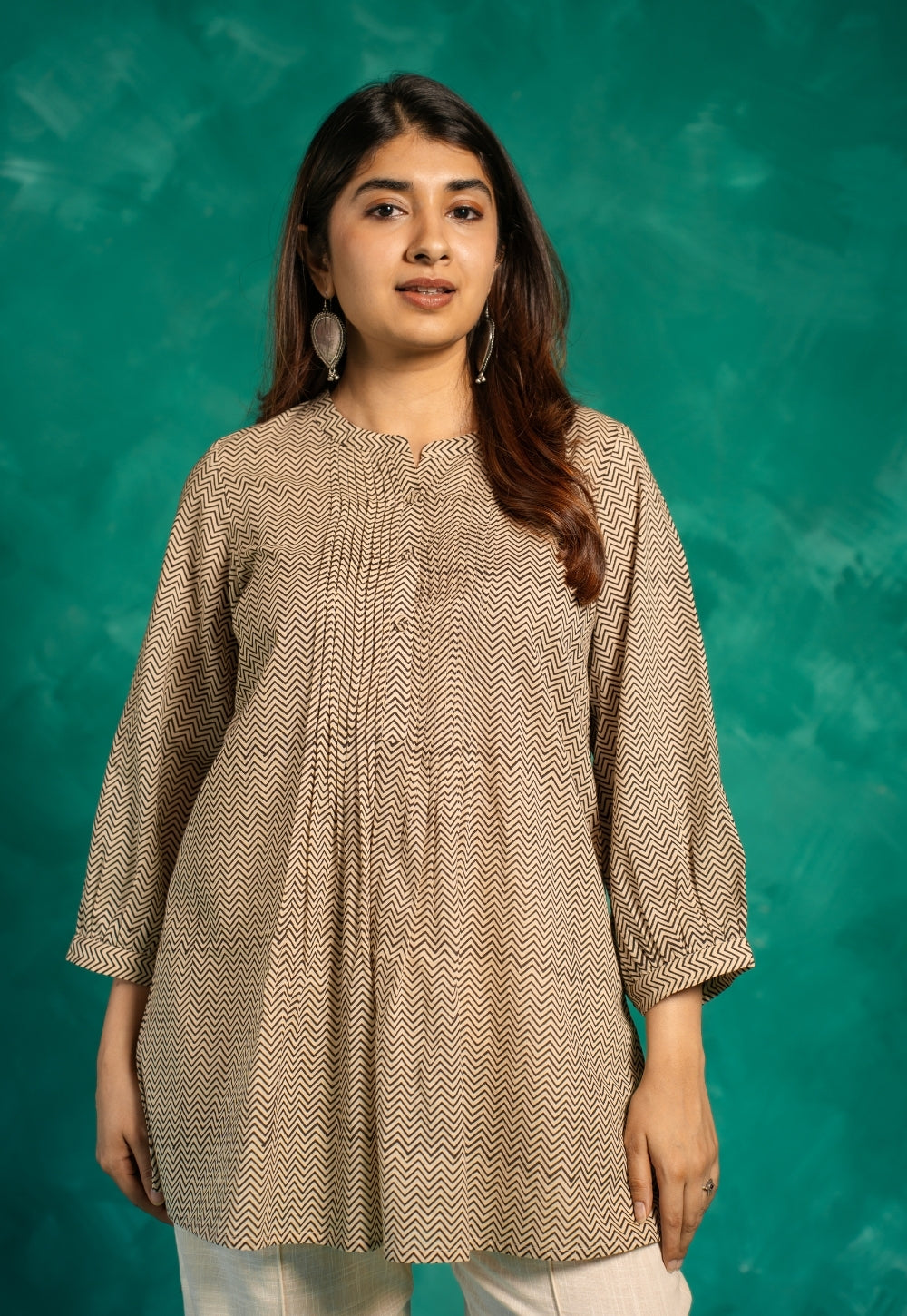 Faria Black Bagru Cotton A Line Short Top