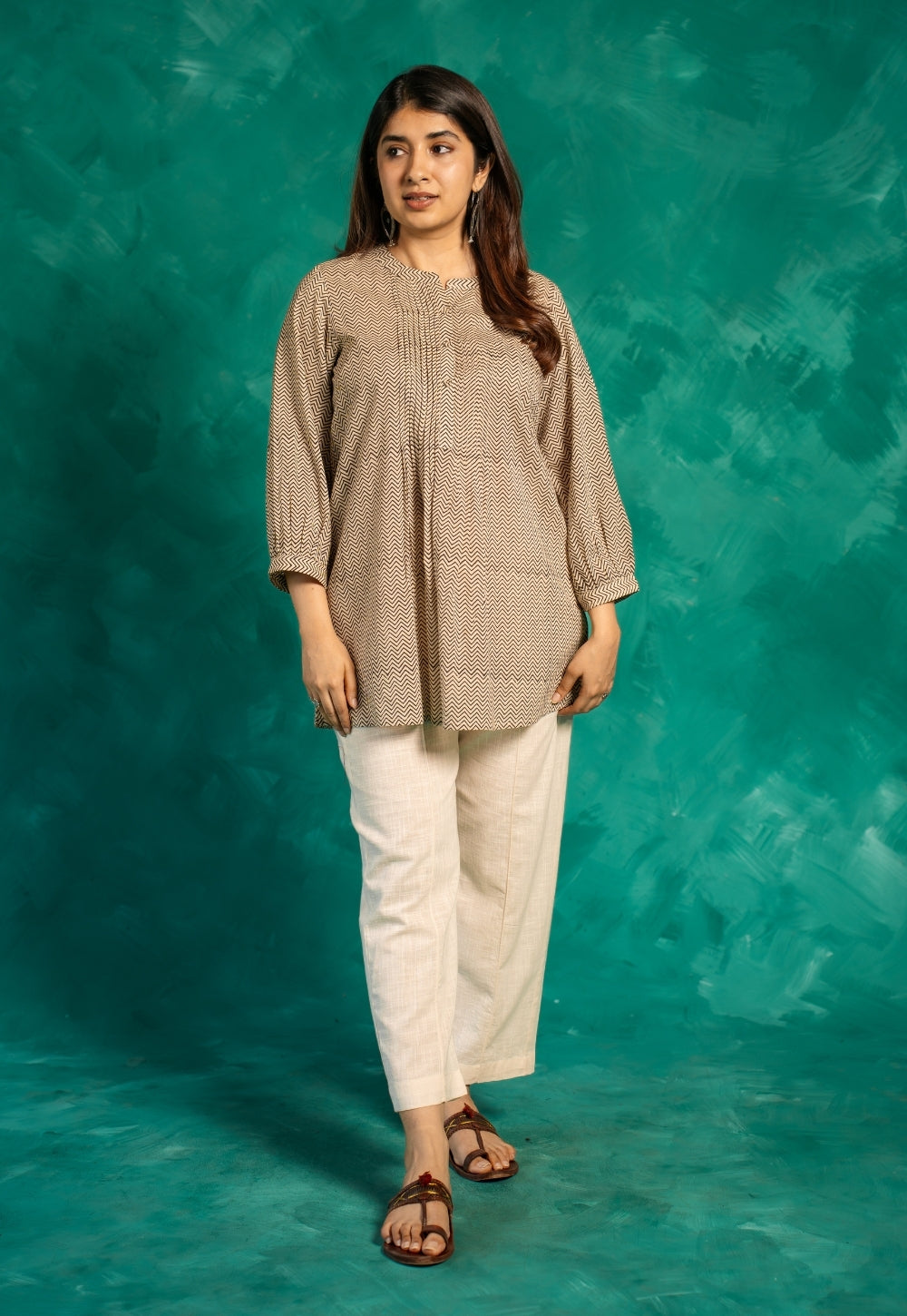 Faria Black Bagru Cotton A Line Short Top