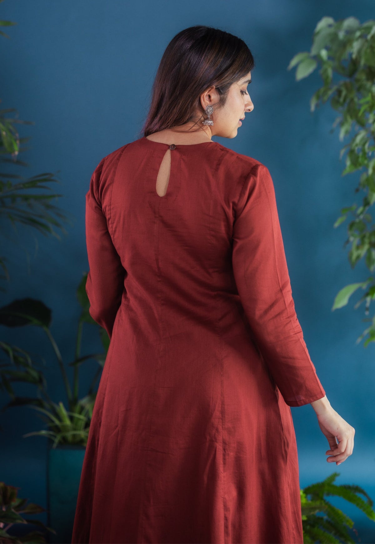 Rajvi Red Solid Mul Kali Kurta