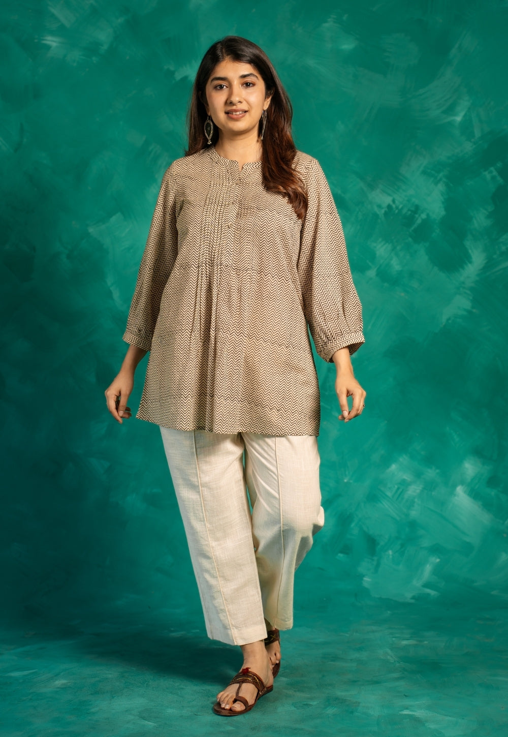 Faria Black Bagru Cotton A Line Short Top