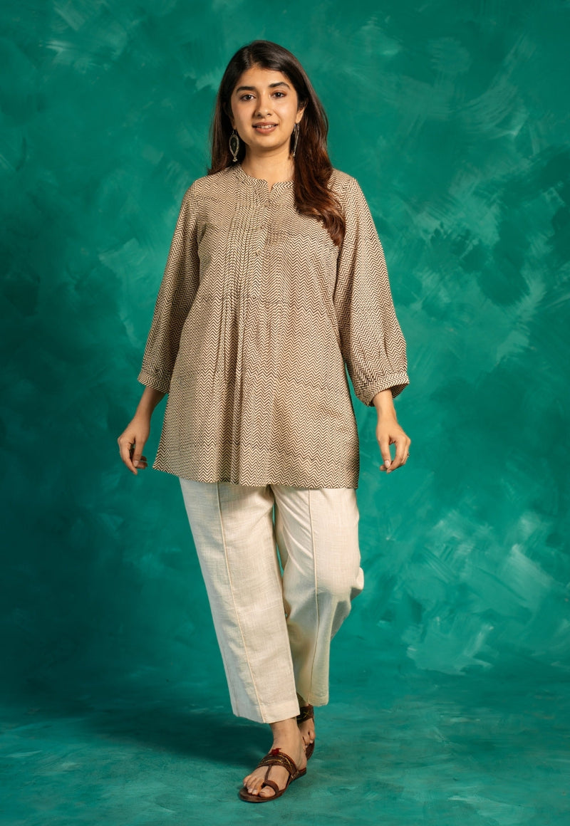 Faria Black Bagru Cotton A Line Short Top