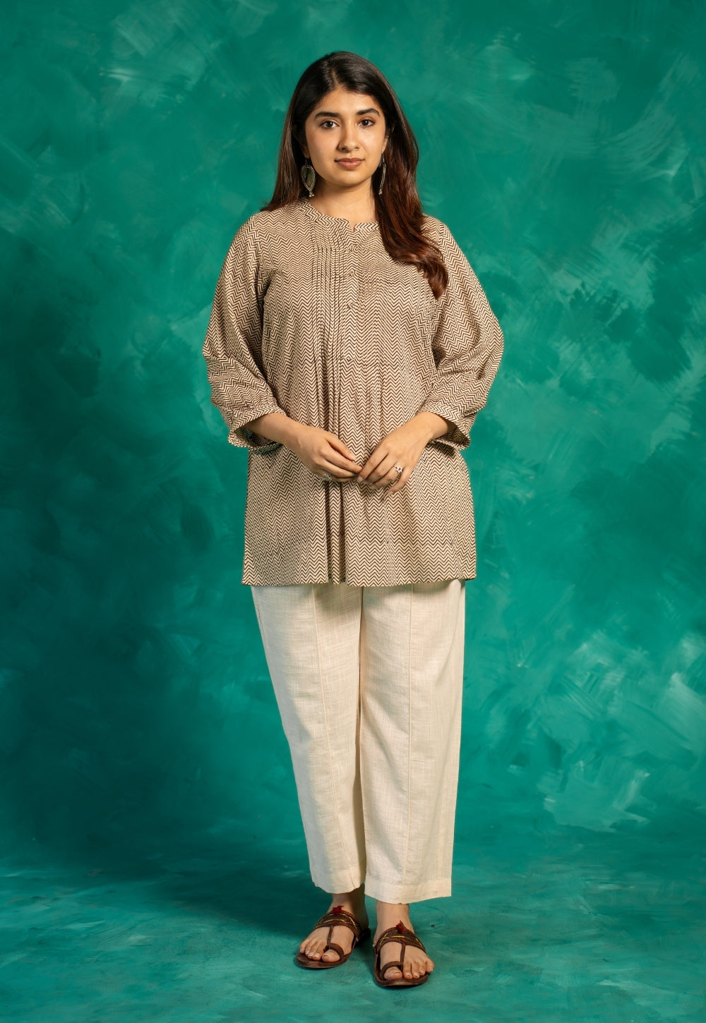 Faria Black Bagru Cotton A Line Short Top
