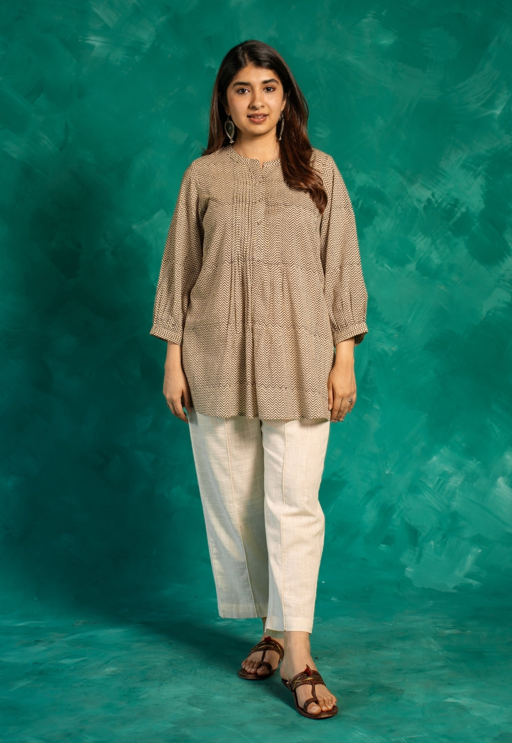 Faria Black Bagru Cotton A Line Short Top