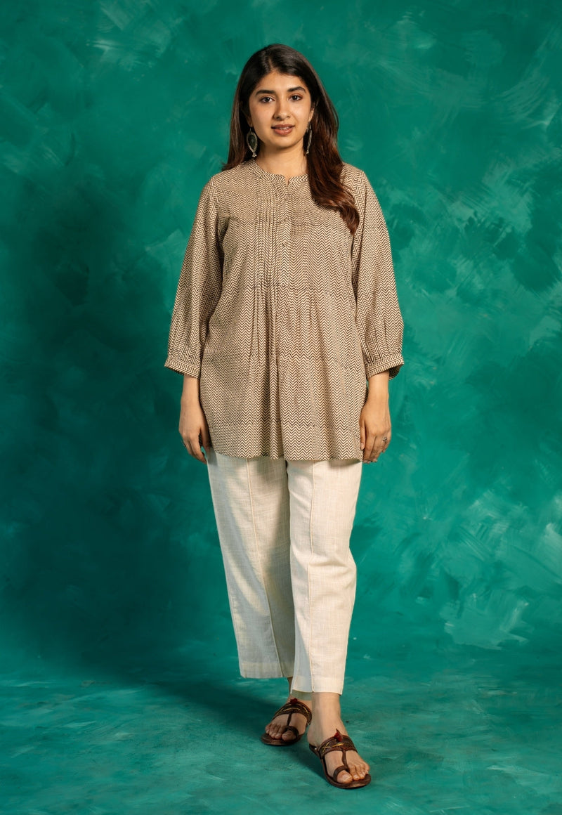 Faria Black Bagru Cotton A Line Short Top