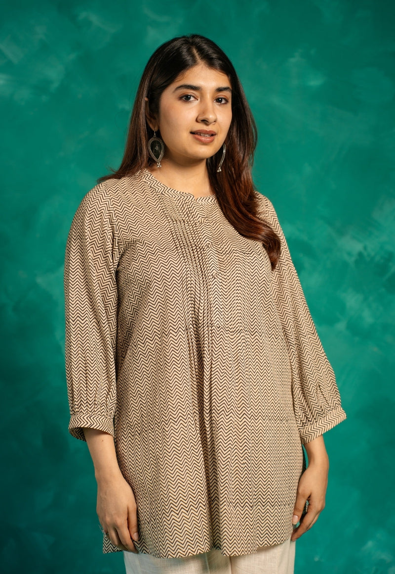 Faria Black Bagru Cotton A Line Short Top
